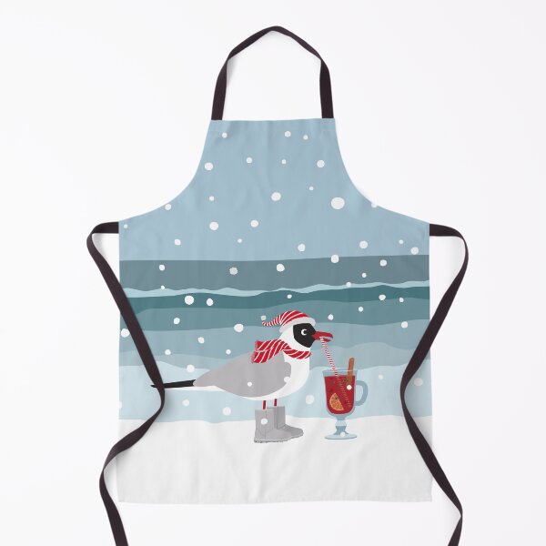 Item preview, Christmas seagull with mulled wine by the sea in snow designed and sold by Darina Gulbina.