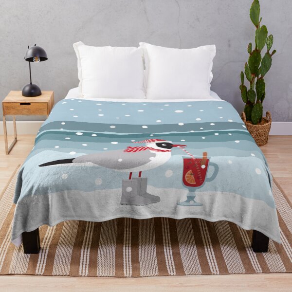 Item preview, Christmas seagull with mulled wine by the sea in snow designed and sold by Darina Gulbina.