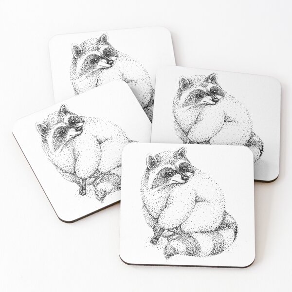 Artikelvorschau, Waschbär Dotwork entworfen und verkauft von boozkova-vorona.