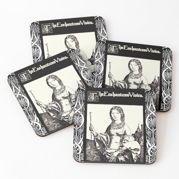 Item preview, ARTHURIAN LEGENDS,THE ENCHANTRESS VIVIEN In Black and White designed and sold by BulganLumini.