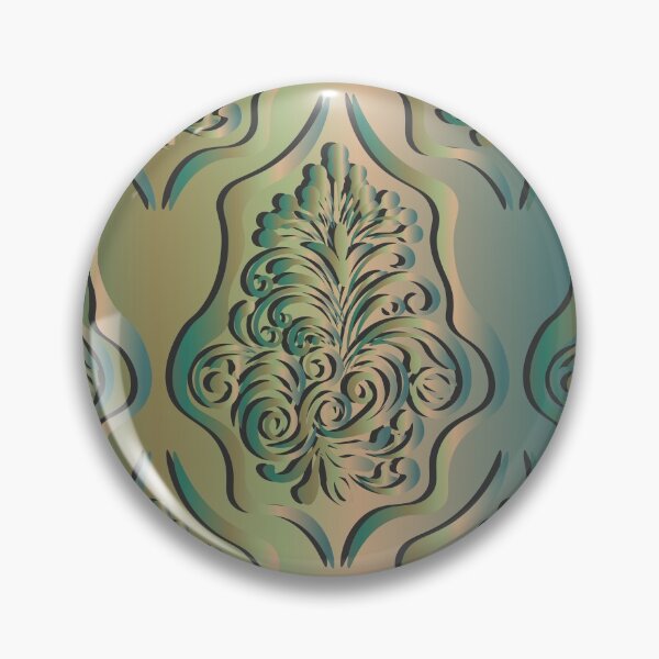 Item preview, Damask style pattern on a blue metal gradient background. designed and sold by Natalya Alexandrou.