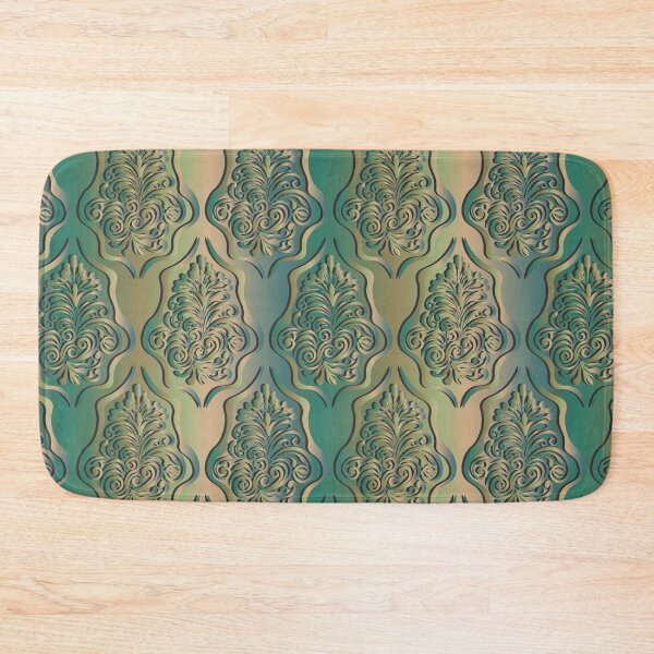 Item preview, Damask style pattern on a blue metal gradient background. designed and sold by Natalya Alexandrou.