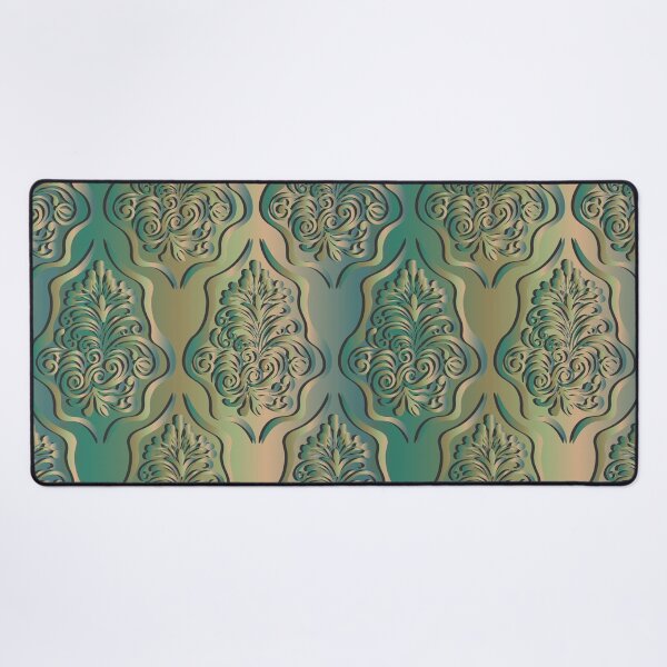 Item preview, Damask style pattern on a blue metal gradient background. designed and sold by Natalya Alexandrou.