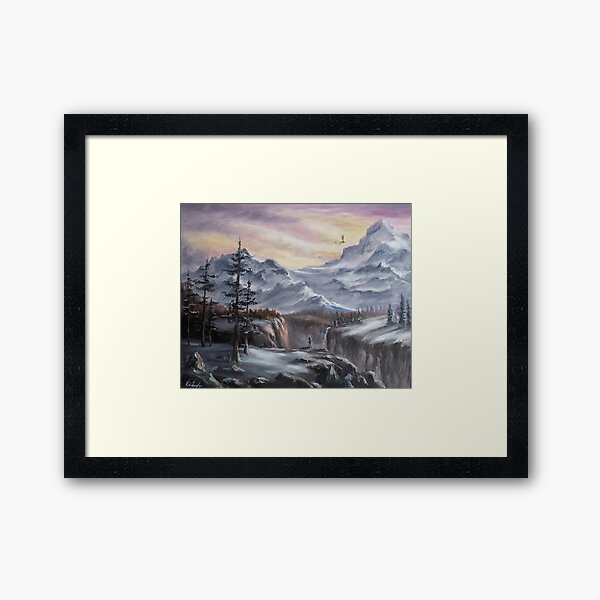 Mountains at Sunset Framed Art Print