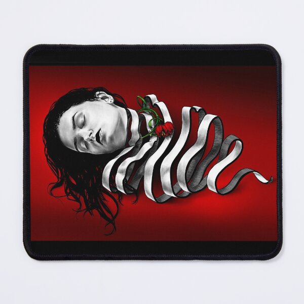 Item preview, Loop- a portrait (black and red illustration) designed and sold by Anicatattoos.