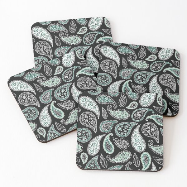 Item preview, bandana, paisley bandana, grey black bandana, paislry pattern designed and sold by Nostrathomas66.
