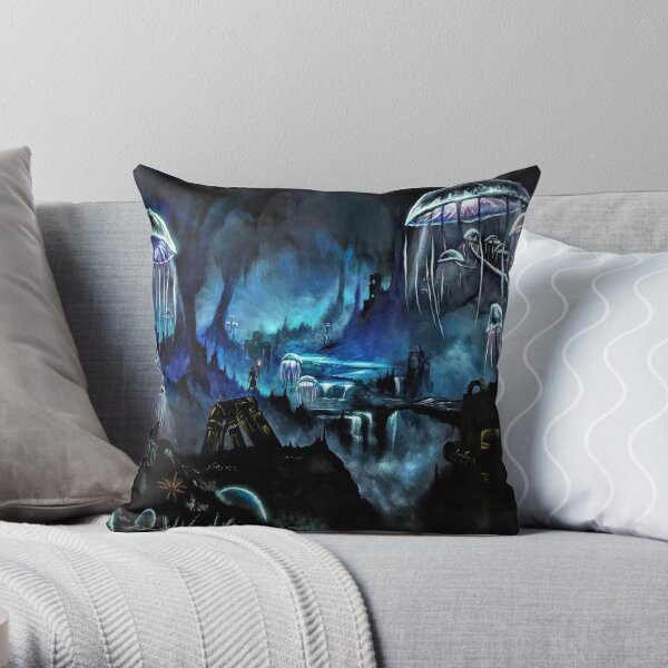 The Glowing Cavern Throw Pillow