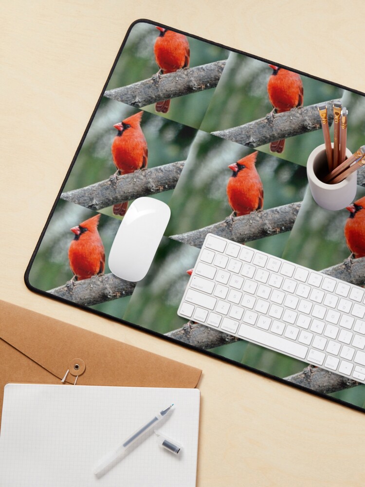 Alternate view of Colourful Northern Cardinal bird By Yannis Lobaina Mouse Pad