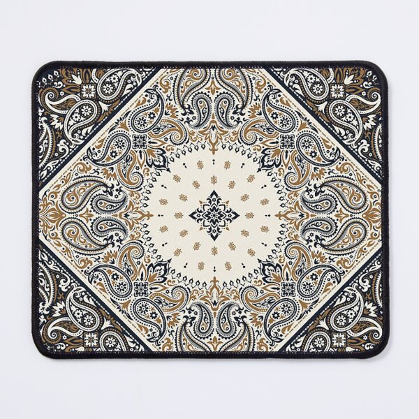 Item preview, bandana,black and tan bandana,henna pattern,middle eastern pattern,persian rug,etherial,spriritual,meditation,aromatherapy designed and sold by Nostrathomas66.