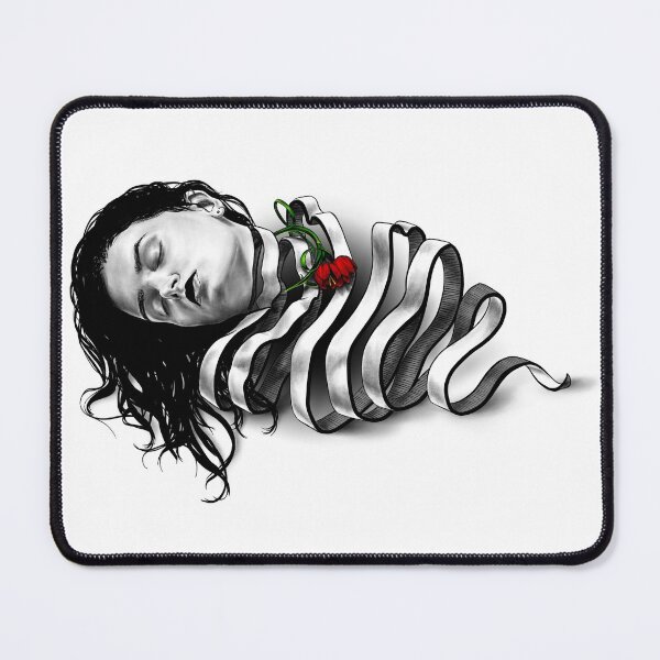 Item preview, Loop- a portrait (monochromatic Illustration on white) designed and sold by Anicatattoos.