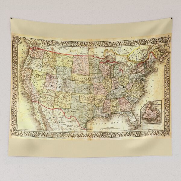 Item preview, Old Vintage USA Map of the Fifty States designed and sold by WanderingLife.