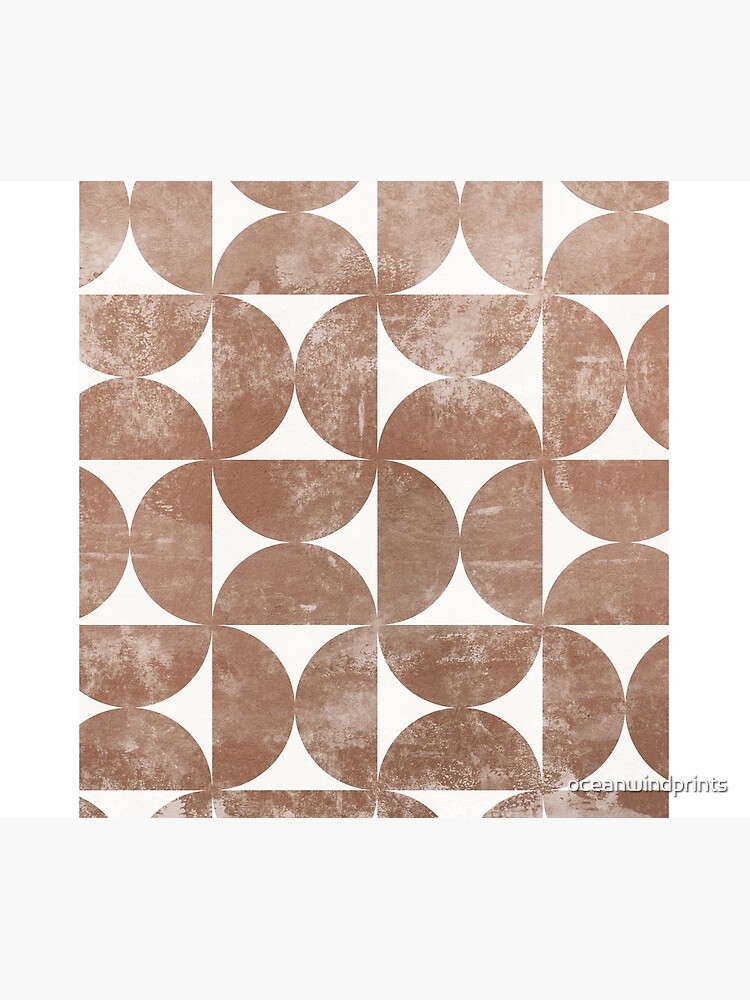 Disover Terracotta Geometric Half Circle Rust Burnt Orange Shower Curtain