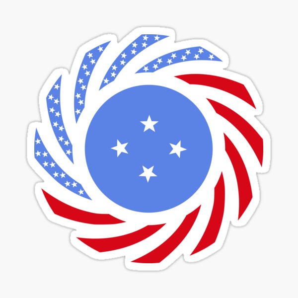 Micronesian American Multinational Patriot Flag Series Sticker