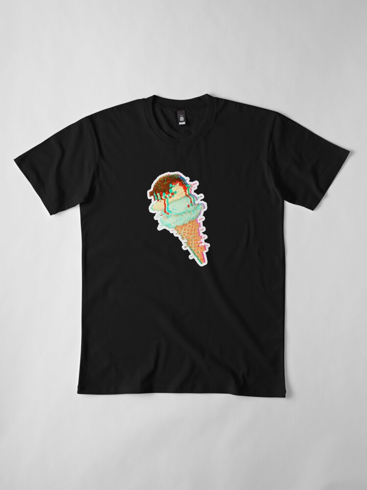 Alternate view of Glitchy Ice Cream Cone Premium T-Shirt