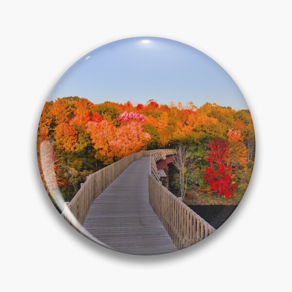 Item preview, Autumn leaf color foliage wooden walkway designed and sold by Ericyaw.