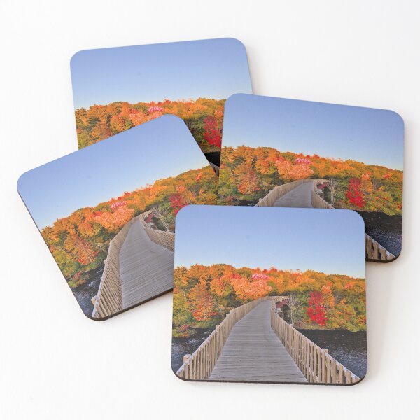 Item preview, Autumn leaf color foliage wooden walkway designed and sold by Ericyaw.
