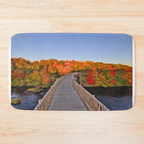 Item preview, Autumn leaf color foliage wooden walkway designed and sold by Ericyaw.