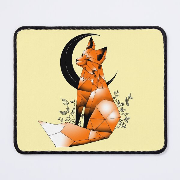 Item preview, Geometric Fox with crescent Moon Pastel yellow designed and sold by DemonicGloom.