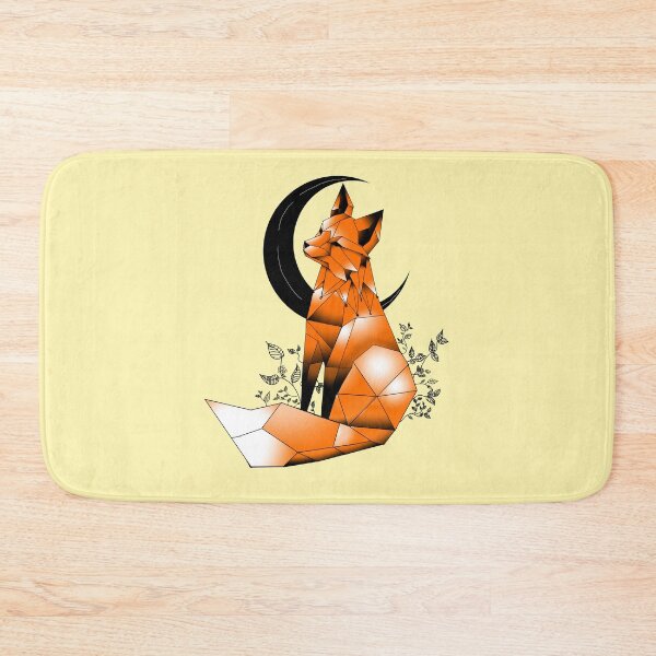 Item preview, Geometric Fox with crescent Moon Pastel yellow designed and sold by DemonicGloom.