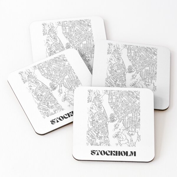 Item preview, Retro Map of Stockholm, Sweden Minimalist Line Drawing designed and sold by Designedbysm.