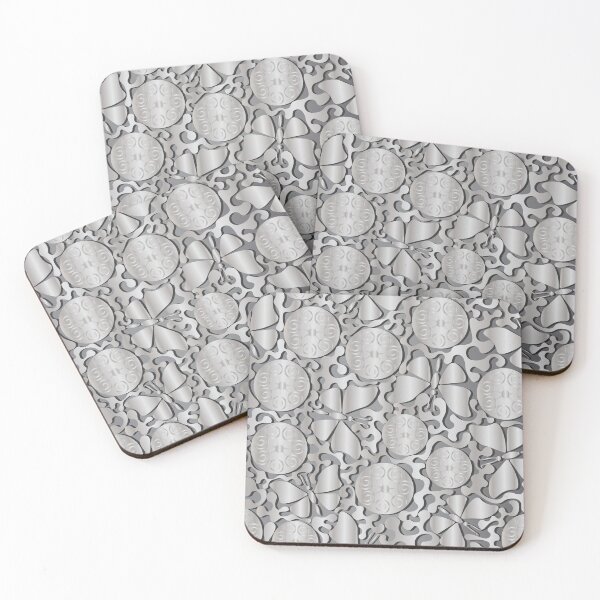 Item preview, Butterflies and silver abstract pattern on a silver background. designed and sold by Natalya Alexandrou.