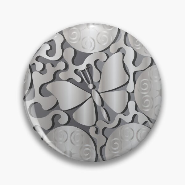 Item preview, Butterflies and silver abstract pattern on a silver background. designed and sold by Natalya Alexandrou.
