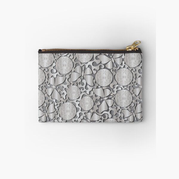 Item preview, Butterflies and silver abstract pattern on a silver background. designed and sold by Natalya Alexandrou.