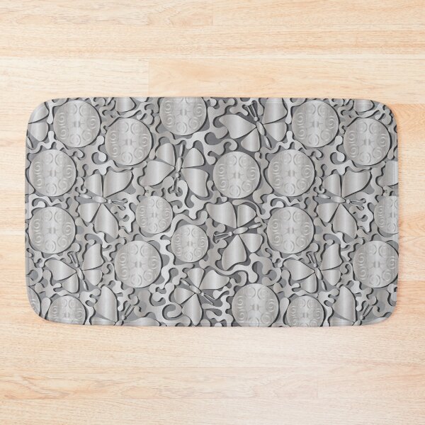 Item preview, Butterflies and silver abstract pattern on a silver background. designed and sold by Natalya Alexandrou.