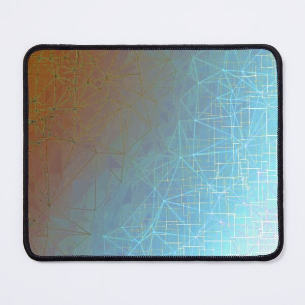 Item preview, fractal graphic design geometric line pattern abstract background in blue brown designed and sold by Mrvell.
