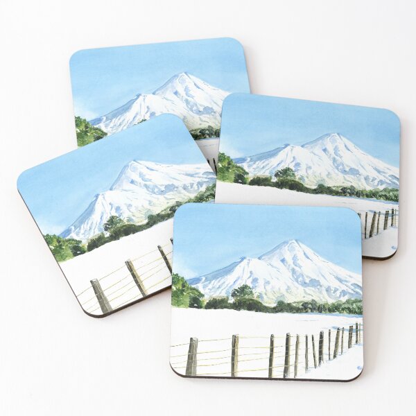Item preview, Mount Taranaki - watercolor painting designed and sold by Karottenlotte.