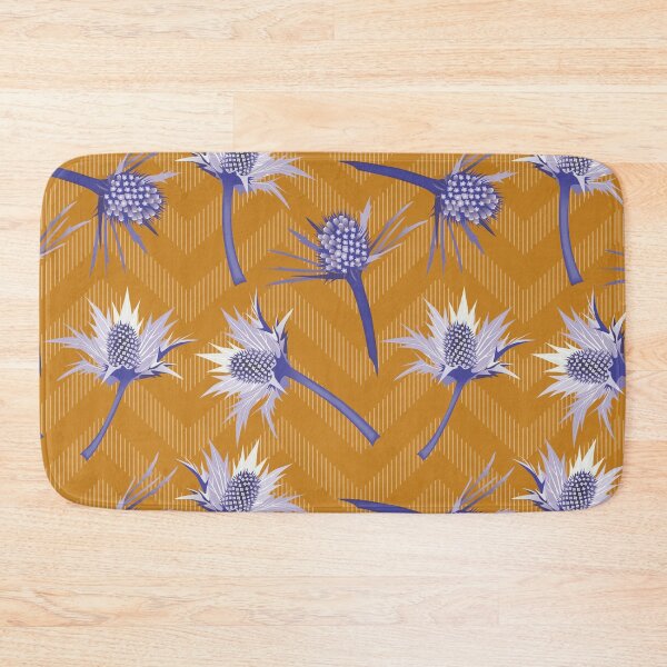 Item preview, eryngium thistle chevron - violet on orange designed and sold by kobyakov.