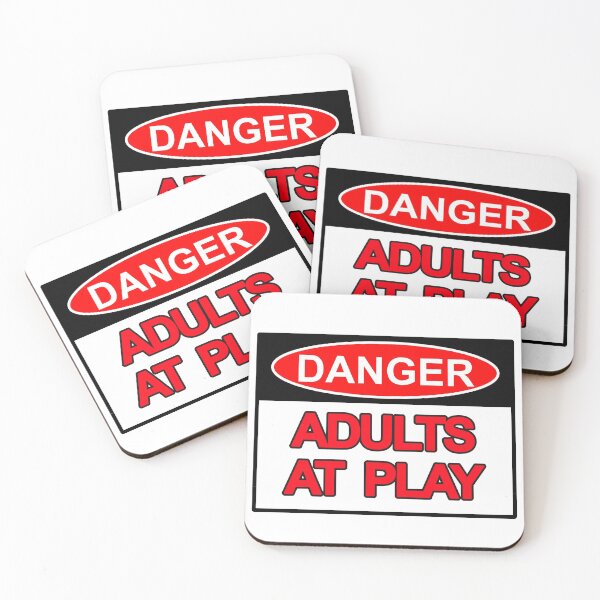 Item preview, Danger Adults at Play Sign Design Art designed and sold by SumoShark.
