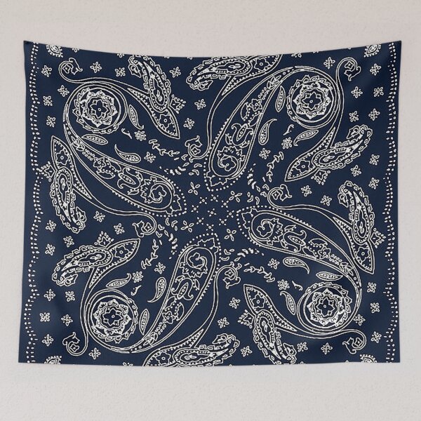 Item preview, bandana,blue and white bandana,henna pattern,middle eastern pattern,persian rug,etherial,spriritual,meditation,aromatherapy designed and sold by Nostrathomas66.