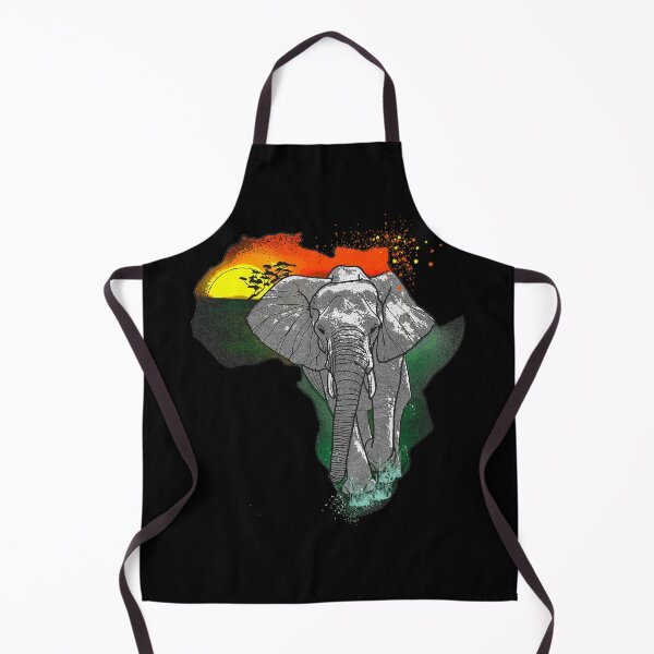 Item preview, African map, landscape and elephant designed and sold by Blacklinesw9.