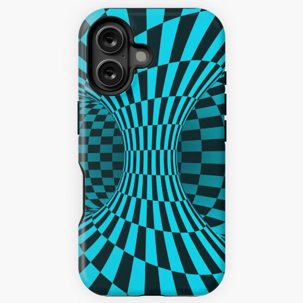 Aperçu de l'œuvre Illusion d'optique trippante cyan créée et vendue par Designs Of all kinds.