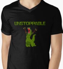 Unstopable T-rex Men's V-Neck T-Shirt