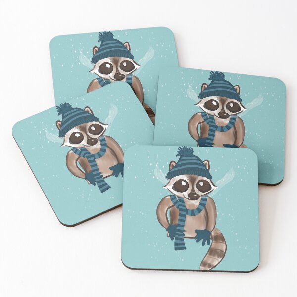 Item preview, Mapache de invierno con sombrero y bufanda designed and sold by LadyOfArden.