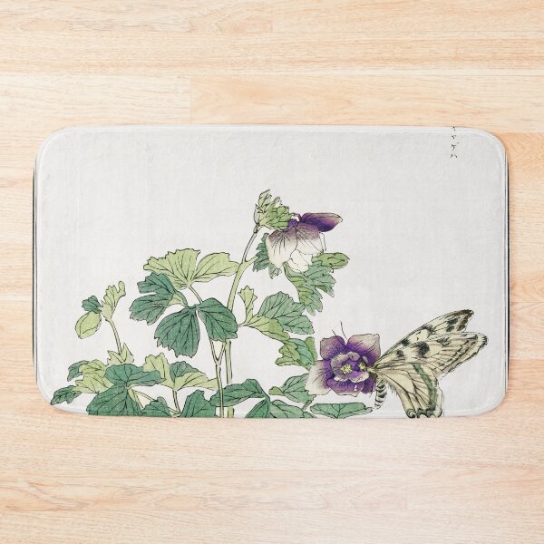 Item preview, Butterfly with flower illustration from Churui Gafu (1910) by Morimoto Toko designed and sold by LoudLizzy.