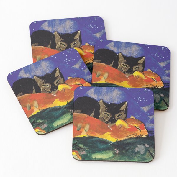 Item preview, Franz Marc - Two cats postcard from Sindelsdorf to Lily Klee Munich - BigArt designed and sold by BigArt.