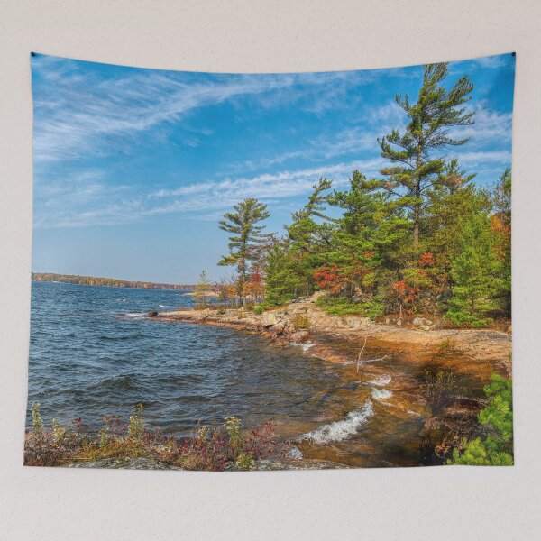 Item preview, Sweeping White Pines along the Shoreline designed and sold by wildvalecreate.