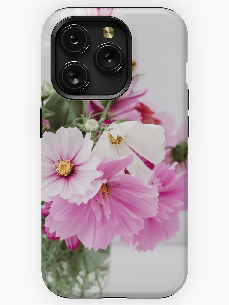 white cosmos flowers ink and watercolor iPhone Wallet Case by