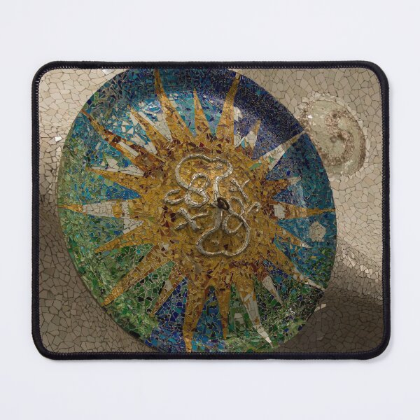 Item preview, Stylized Sun - Antoni Gaudi Ceiling Medallion at Hypostyle Room in Park Guell - Left Vertical designed and sold by Georgia Mizuleva.