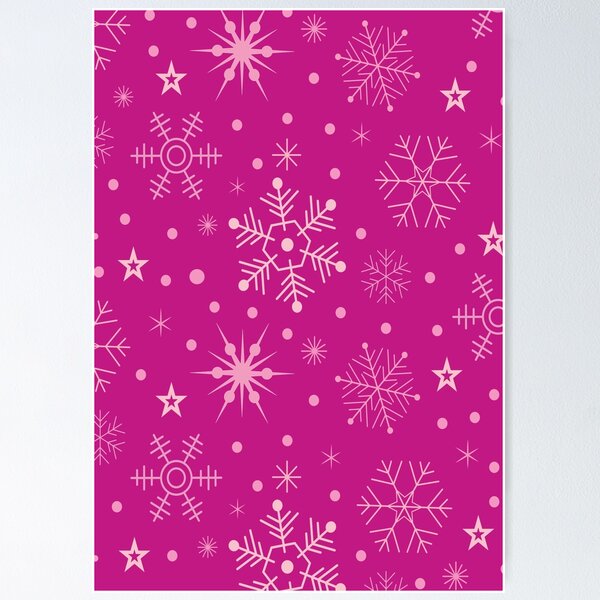 Pink sparkle Snowflakes, North Pole glitter chic  Poster for Sale by  hollycooper