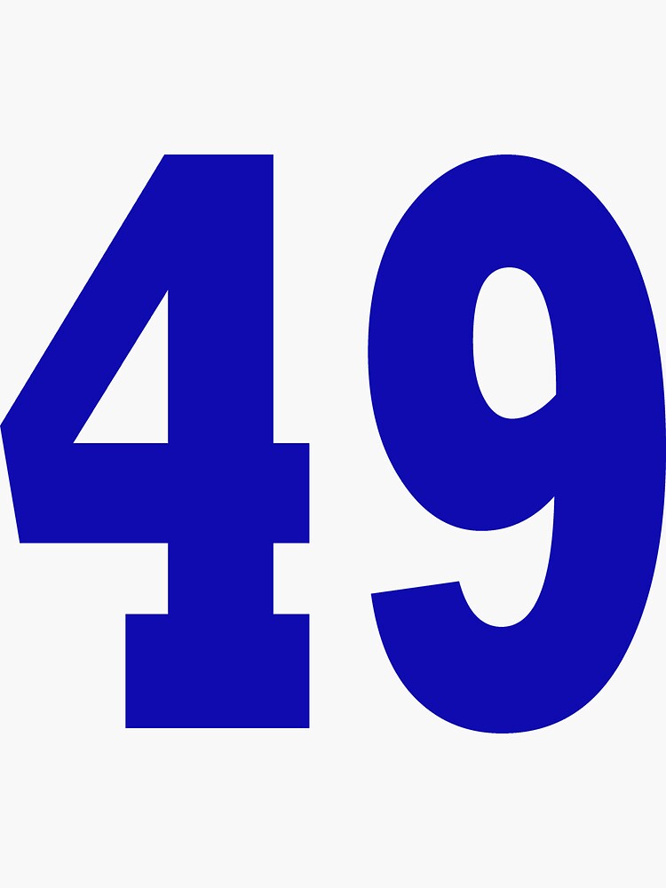 NUMBER ----- 49 ------ IN BLUE COLOR | Sticker