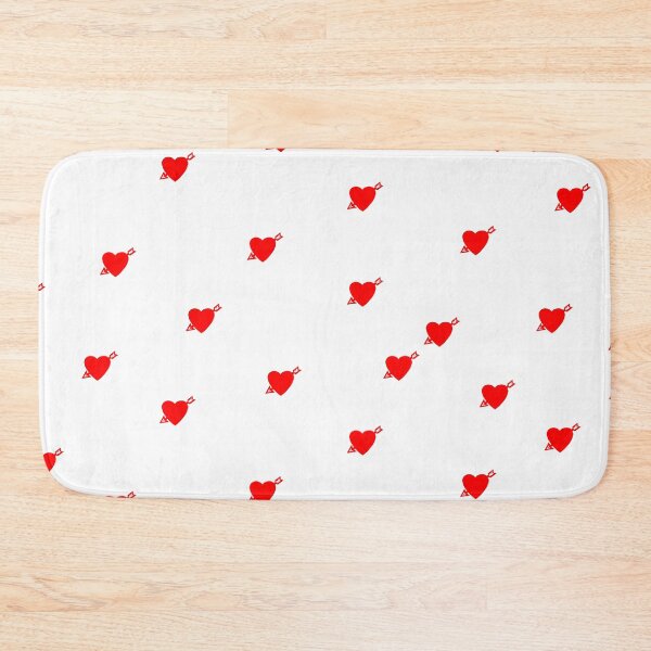 Item preview, Polka Dot Red Hearts with Arrows Randomized Pattern on a White Background Large Sized Repeating Pattern designed and sold by Nicolette Olivier.