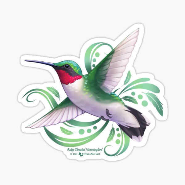 Item preview, Ruby Throated Hummingbird designed and sold by sylvanmist.