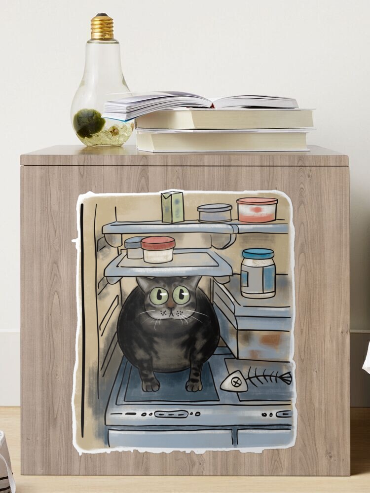 Kühlschrank Sticker Lustige katze mit futterzitat - TenStickers