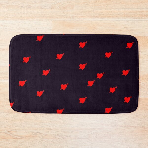 Item preview, Polka Dot Red Hearts with Arrows Randomized Pattern on a Black Background Large Sized Repeating Pattern designed and sold by Nicolette Olivier.