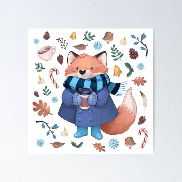Item preview, Red Fox Winter Christmas Holiday designed and sold by Pameloo.