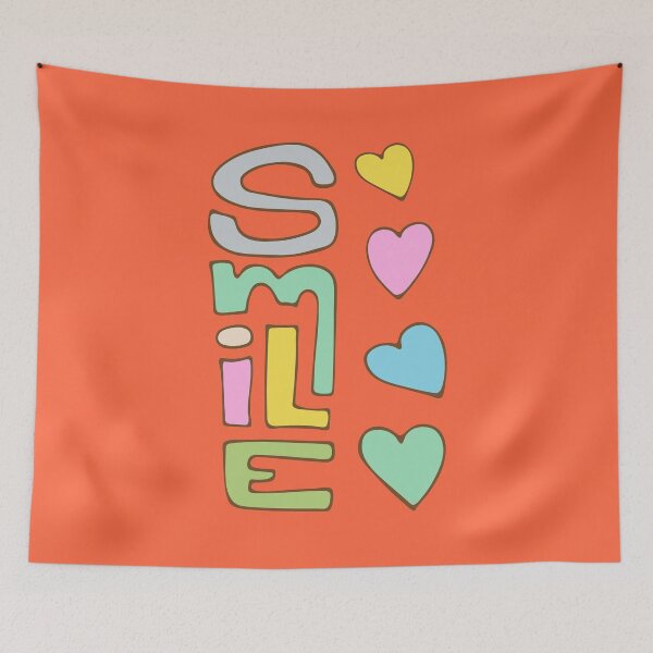 Item preview, SMILE HAPPY LETTERING WITH HEARTS - UnBlink Studio by Jackie Tahara designed and sold by Jackie Tahara of UnBlink Studio.